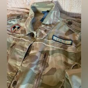 Disney Mickey Mouse camo shirt with patches